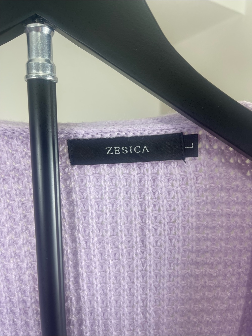 Zessica Lavender Open-Front Waffle Cardigan - Picture 2 of 3